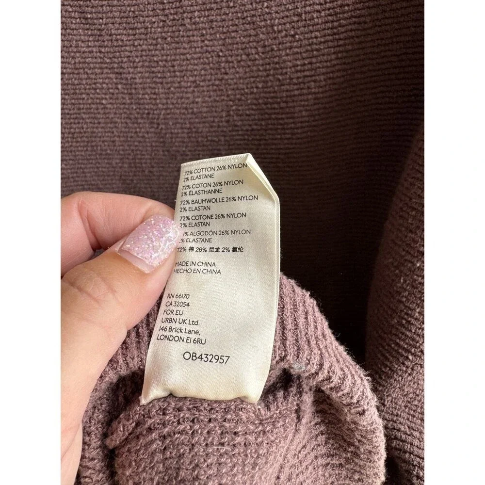 Free People Women's Taupe Brown Ottoman Slouchy Tunic Sweatwer Size XS